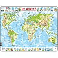 Larsen Puzzle Carte du monde - Géographique, 80 pièces.