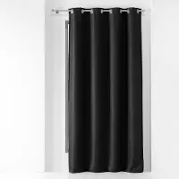 Douceur d'intérieur Douceur d'Intérieur, Rideau à Oeillets (135 x 240 cm) Tramina Noir, Occultant Tissé