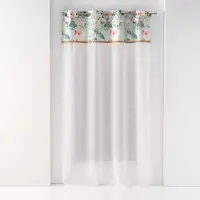 Douceur d'intérieur Douceur d'Intérieur, Voilage à Oeillets (140 x 240 Cm) Alissia Top Menthe, Voile Sablé Finition Top Imprimé Et Jute