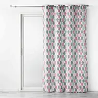 Douceur d'intérieur Haltona Panneau A Oeillets Effet Lin Tisse Haltona Polyester, Noisette, 240x140 cm