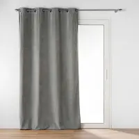 Douceur d'intérieur Douceur d'Intérieur, Rideau à Oeillets (135 x 260 cm) Novana Anthracite, Velours Uni