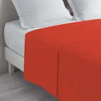 Douceur d'intérieur douceur d'intérieur, Drap Plat (180 x 290 cm) Lina Paprika, 100% Coton
