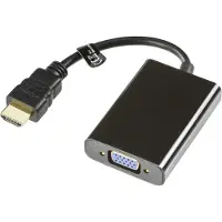 Deltaco Adaptateur de câble vidéo HDMI-VGA7 0,2 m VGA (D-Sub) + Micro USB Type-B Noir (HDMI, Micro USB, 20 cm), Adaptateur données + vidéo, Noir