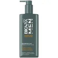 Biovax Men Strong Hair Scalp Detox Shampoo for Hair and Beard Care 2 In 1 - 200 Ml (Shampoing liquide, 200 ml)