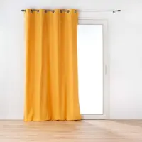 Douceur d'intérieur Douceur d'Intérieur, Rideau à Oeillets (135 x 260 Cm) Twily Jaune, Coton/Polyester Recyclé