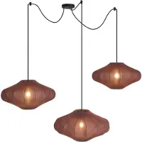 QAZQA Suspension Japandi marron 50cm 3 lumières - Plu