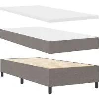 vidaXL Lit boxspring avec tête de lit taupe 100 x 200 cm Tissu