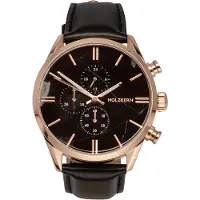 Holzkern Noyau de bois Montre à quartz pour hommes Chronographe Relational Marbre/or rose