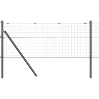 vidaXL Poteaux de clôture 7 pcs Gris Ø32mm 120 cm Acier galvanisé