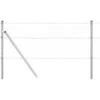 vidaXL Poteaux de clôture 7 pcs Argent Ø32mm 120 cm Acier galvanisé