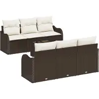 vidaXL Ensemble de canapés de jardin marron 55 x 55 x 37 cm en polyrotin