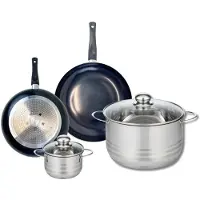 Elo Ensemble de 2 Poêles de cuisson 20 et 24 cm et 2 faitouts 12 et 24 cm Prima Brillant