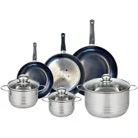 Elo Ensemble de 3 Poêles de cuisson 20, 24 et 28 cm et 3 faitouts 14, 16 et 24 cm Prima Brillant