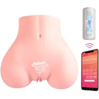 Vibeconnect - Masturbateur de torse connecté par application, pour hommes (couleur naturelle)