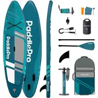 LifeGoods PaddlePro SUP Board Pro - Pro Set - Planche à pagaie gonflable - Max. 150KG - 320x81cm - Deep Aqua