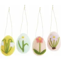 Sonstige Verlage Décorations de Pâques en feutre, forme d'œuf, pour arrangements floraux, lot de 4, 6 x 4 cm