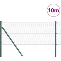 vidaXL Clôture hexagonale à fixer au sol, 10 x 0,6 m, acier revêtu de PVC