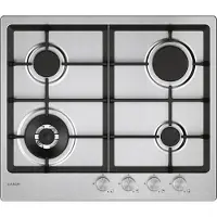 Candy Moderna CHG6BF4WTX Plaque de cuisson encastrable en acier inoxydable 60 cm Gaz 4 brûleurs