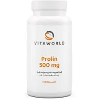 Vitaworld Vita World Prolin 500 mg | 100 gélules | végétalien | sans gluten et sans lactose