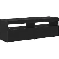 vidaXL Meuble TV avec LED, 2 pièces, noir, aspect chêne, 60 x 35 x 40 cm