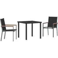 vidaXL Ensemble de salle à manger de jardin 3 pièces Acier thermolaqué noir
