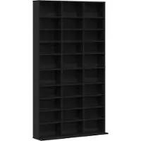 vidaXL Étagère CD Noir aspect chêne 101 x 23 x 177,5 cm Matériau dérivé du bois