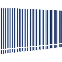 vidaXL Tissu de remplacement pour store bleu et blanc 4 x 2 m en polyester