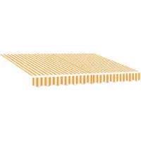 vidaXL Tissu de remplacement pour store, jaune et blanc, 3,5 x 2 m, polyester