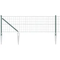 vidaXL Clôture européenne avec pointes, 50 x 0,4 m, acier revêtu de PVC, couleur verte