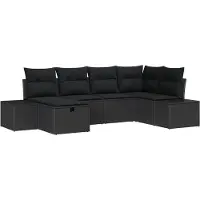 vidaXL Ensemble de canapés avec coussins 6 pcs Poly-Rattan