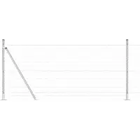 vidaXL Clôture européenne avec socle en béton, 25 x 0,8 m, acier galvanisé, couleur argent