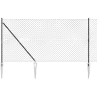 vidaXL Clôture en fil barbelé , 10 x 1,4 m, gris