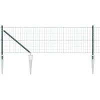 vidaXL Clôture européenne avec pointes, 25 x 0,4 m, acier revêtu de PVC, couleur verte