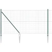 vidaXL Clôture européenne avec pointes, 25 x 1,2 m, acier revêtu de PVC, couleur verte