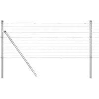 vidaXL Clôture de sécurité européenne à fixer au sol, 10 x 0,8 m, acier galvanisé, argenté