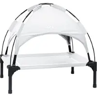 vidaXL Lit pour chien, 71 x 64 x 71 cm, acier, argenté, gris
