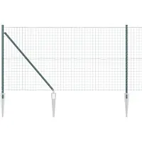 vidaXL Clôture européenne avec pointes, 25 x 1,2 m, acier revêtu de PVC, couleur verte