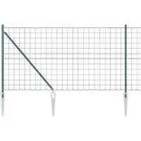 vidaXL Clôture européenne avec pointes, 25 x 1 m, acier revêtu de PVC, vert