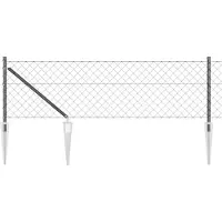 vidaXL Clôture en fil barbelé , 10 x 0,8 m, gris