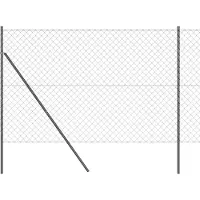 vidaXL Clôture en treillis métallique à fixer au sol, 25 x 1,5 m, gris