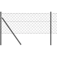 vidaXL Clôture en treillis métallique à fixer au sol, 25 x 0,4 m, gris