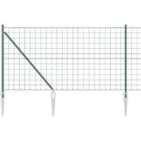 vidaXL Clôture européenne avec pointes, 25 x 1,2 m, acier revêtu de PVC, couleur verte