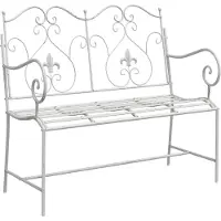 vidaXL Banc de jardin blanc antique 104 x 54 x 93 cm en acier