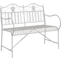 vidaXL Banc de jardin blanc antique 103,5 x 59 x 89 cm en acier