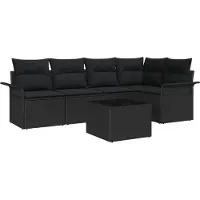 vidaXL Ensemble de canapés de jardin avec coussins, 6 pièces, en rotin synthétique