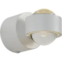 QAZQA Applique murale design blanche avec LED IP44 - Lens