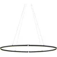 QAZQA Suspension design noire ovale 120cm LED incluse à intensité variable en 3 étapes - Ovallo