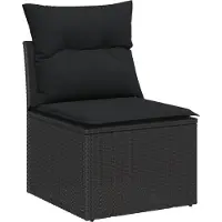 vidaXL Ensemble canapé de jardin avec mémoire 5 pcs noir poly rotin