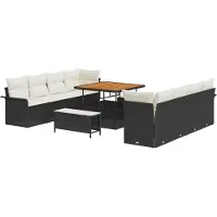 vidaXL Ensemble de salon de jardin , couleur noire