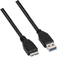 Aisens A105-0044 - Câble USB 3 (2 m, adapté aux boîtiers externes, aux appareils photo mobiles et numériques) couleur noir